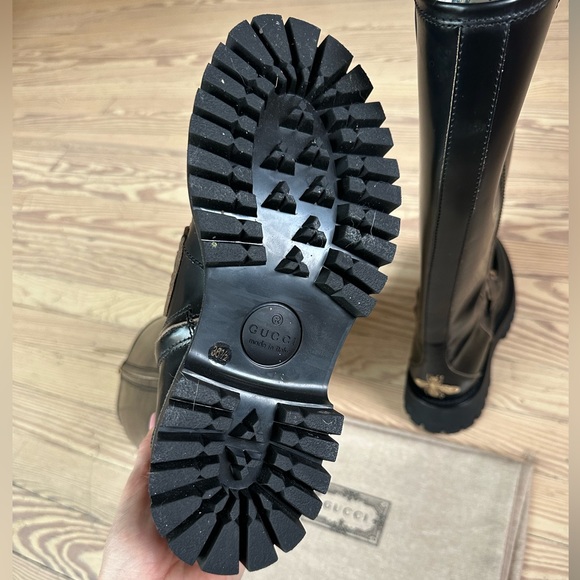 Gucci Leather Knee-high Boots, Black, 36,5, BRAND NEW - Picture 4 of 7